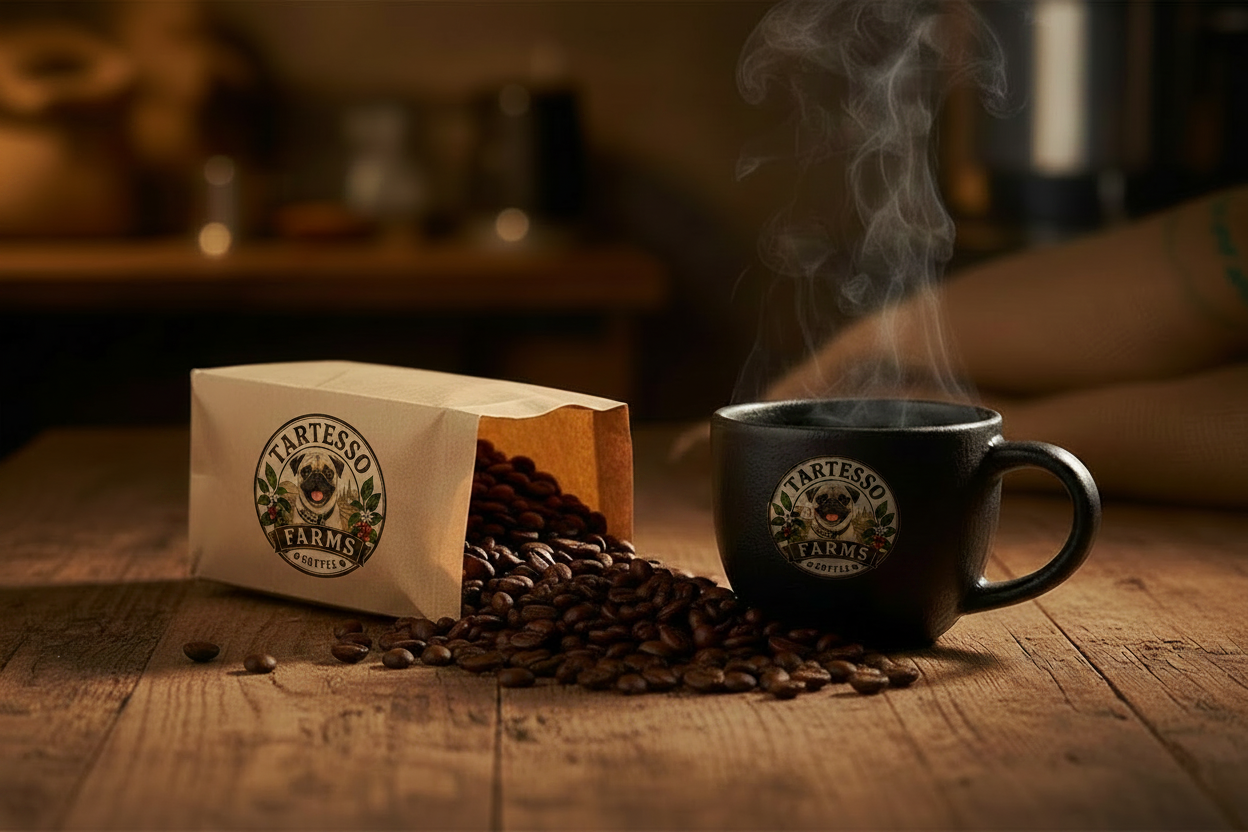 Tartesso Farms Coffee Hero Banner with Logo